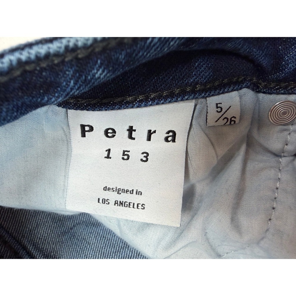 Petra 153 Wide Leg Jeans Women's Size 5/26 Blue Denim Frayed Hem - Picture 5 of 5